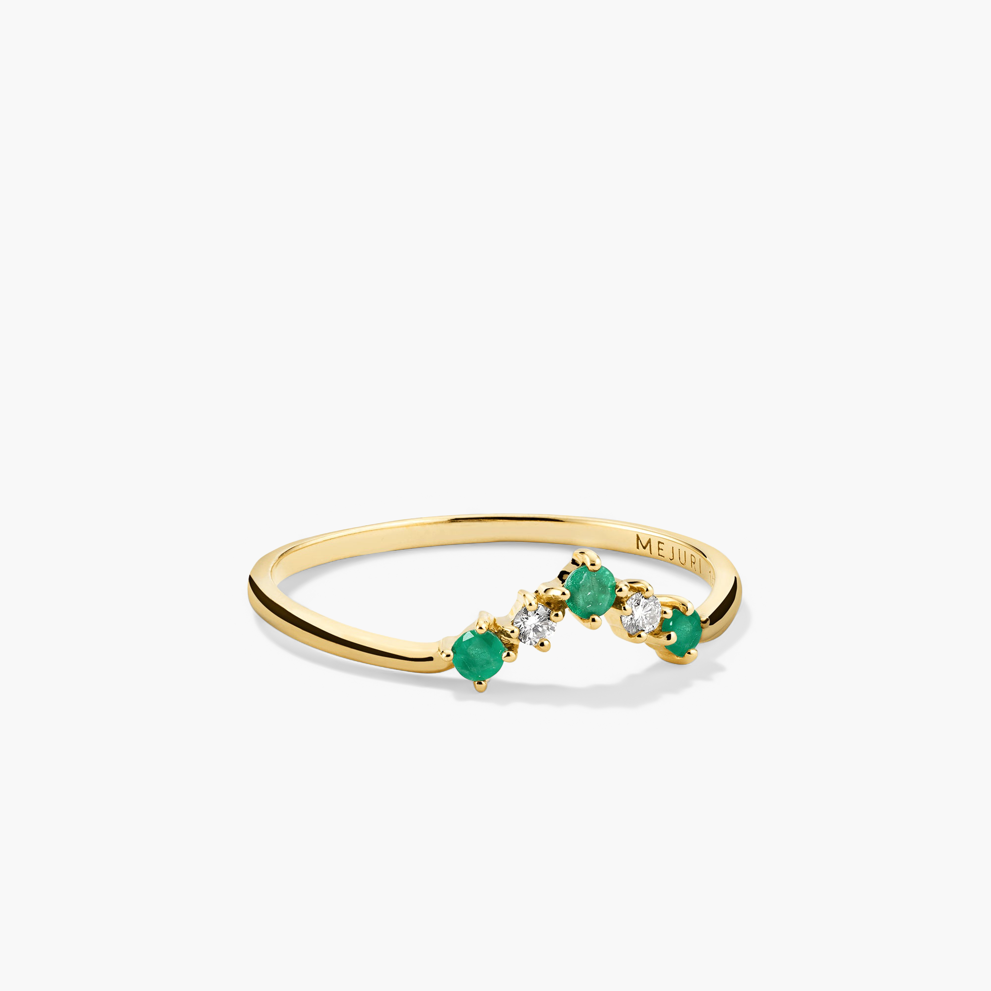 14k Yellow Gold - Emerald