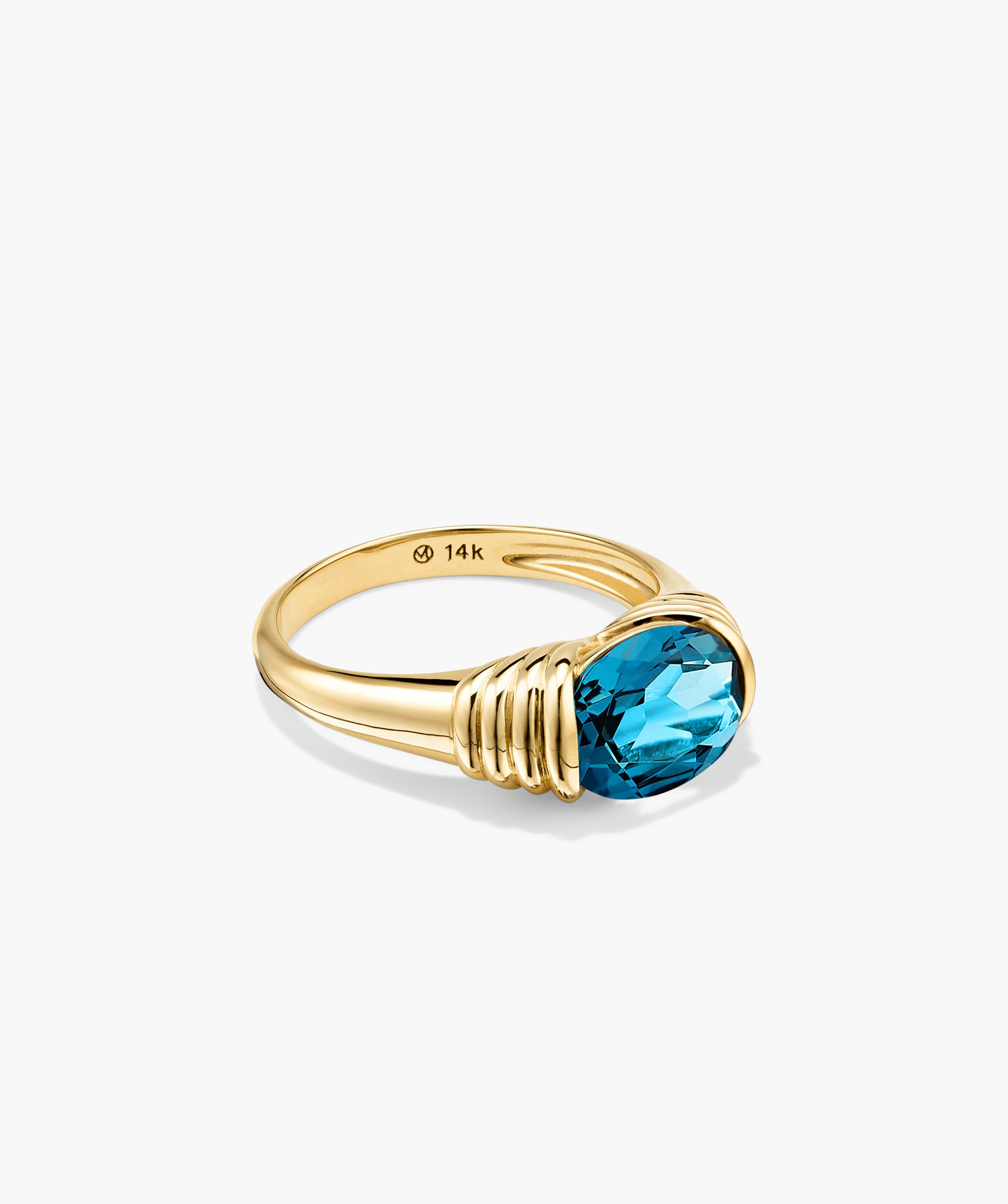14k Yellow Gold - London Blue Topaz