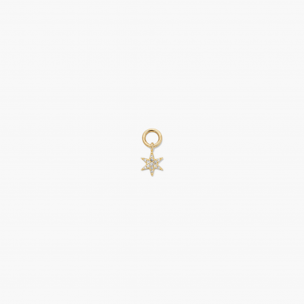 Single Pavé Diamond Star Hoop Charm