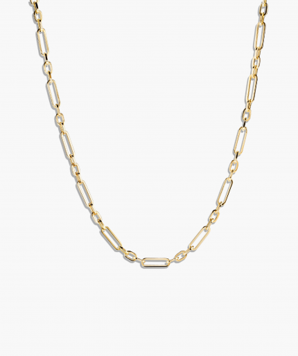 Triple Link Paperclip Chain Charm Necklace