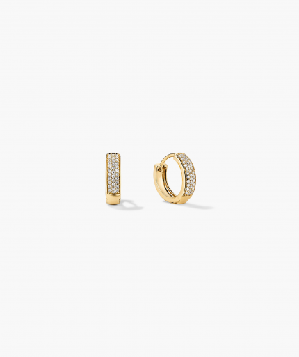 Bold Pavé Diamond Huggie Hoops