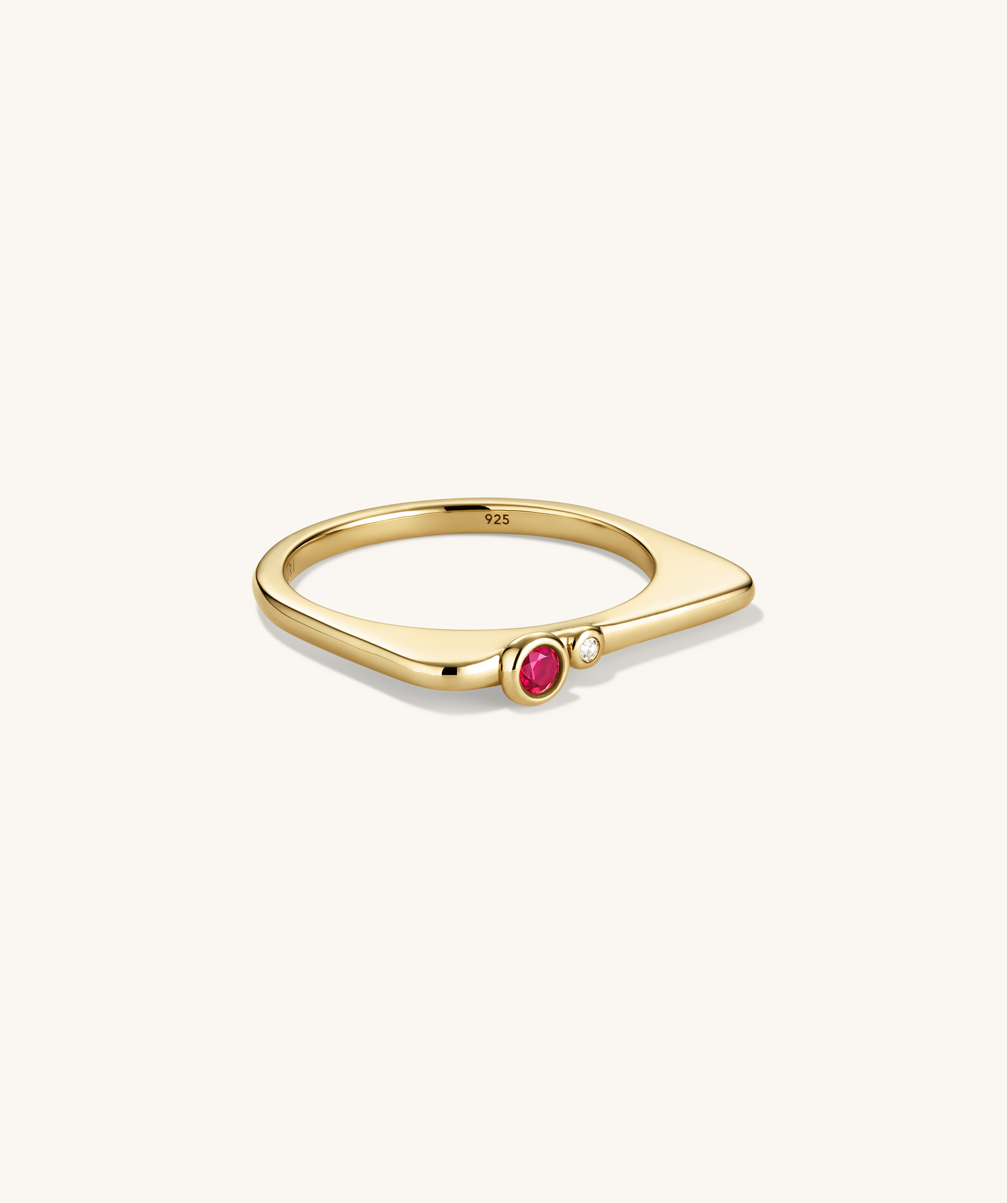 18k Gold Vermeil - Lab Grown Ruby