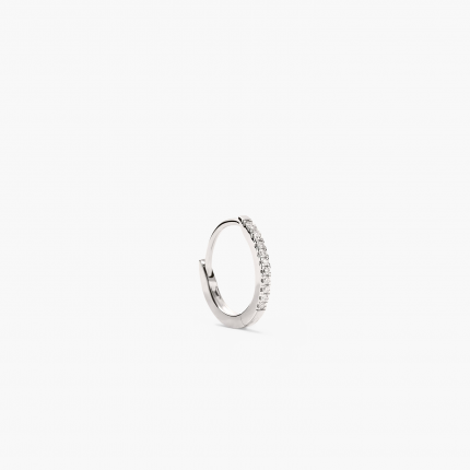 Single Pavé Diamond Huggie Hoop