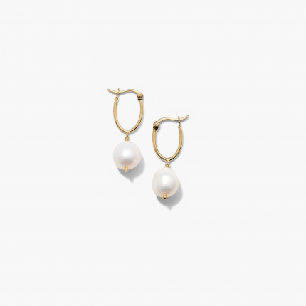 Organic Pearl Hoops